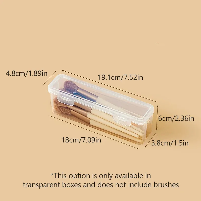 Travel แบบพกพาเครื่องสำอางค์แปรงกล่องเก็บฝุ่นโปร่งใสขนาดเล็กสำหรับ Powder Blusher แปรงอายแชโดว์แปรงคิ้ว