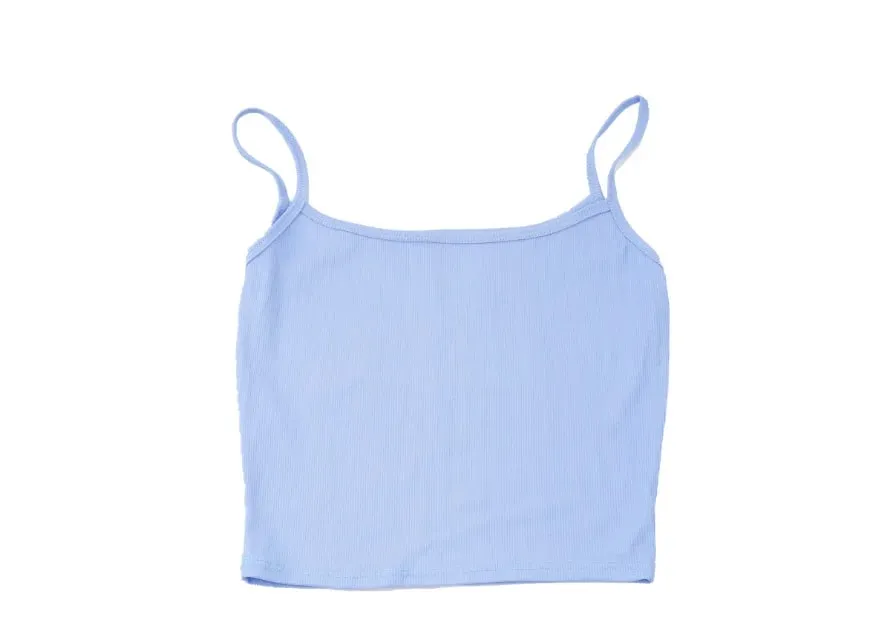 Kamisol Kecil Warna Solid Baru Musim Panas untuk Anak Perempuan dan Pelajar dengan Tampilan Melangsingkan dan Rompi Benang Serbaguna. Kemeja Dasar Pendek — image 7