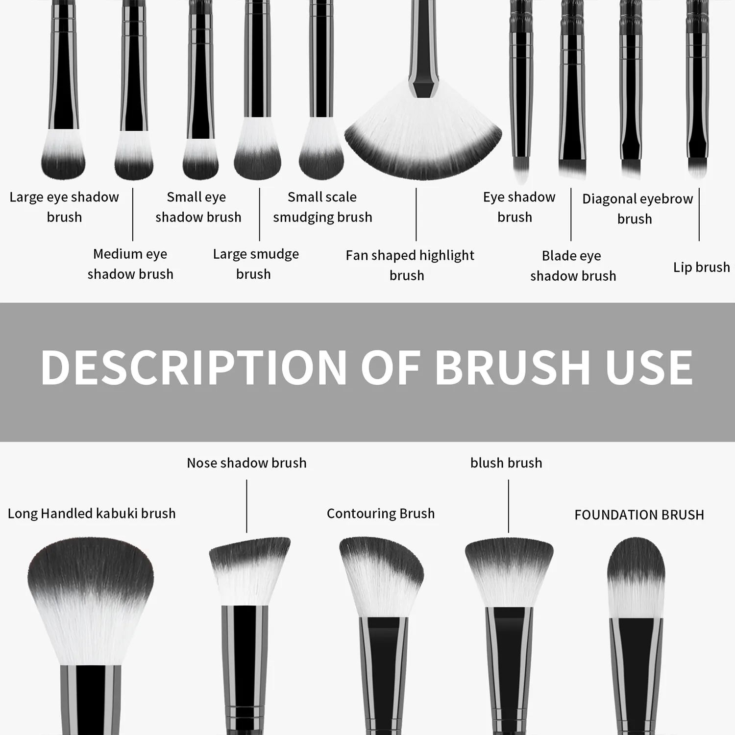 33 pezzi tutto in uno set di strumenti per il trucco 15 pennelli spugne di bellezza soffio di polvere bigodino per ciglia con custodia per trucco completo del viso — image 6