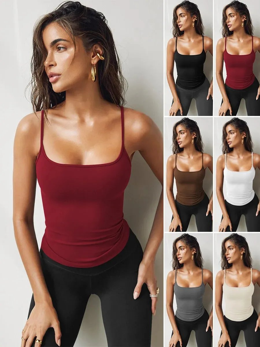Jednobarevný nový sexy podvazek bez rukávů se čtvercovým výstřihem pro dámské oblečení zahraničního obchodu — image 2