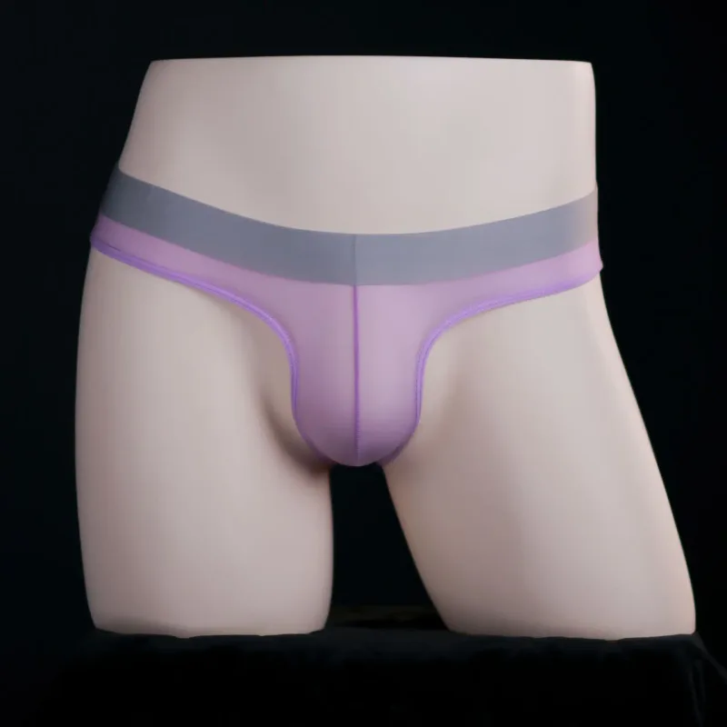 Ice Silk Briefs Men Oil Shiny Underwear Ultra Thin Traceless Underpants Transparent Smooth Bulge Pouch Panties Elastic Knicker — image 15