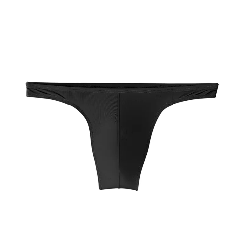 Perizoma in seta di ghiaccio Uomo Intimo sexy Morbido perizoma a costine Mutande traspiranti Mutandine senza cuciture Lingerie maschile Slip con custodia rigonfia — image 3