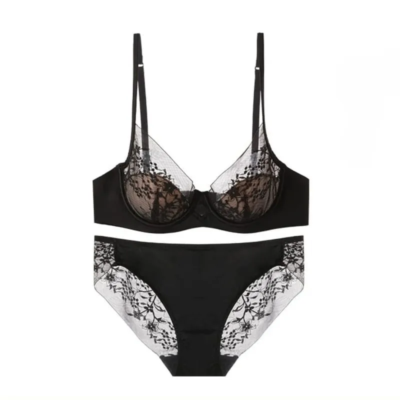 Dessous-Set aus Spitze und Satin im französischen Stil, mit verstellbaren Trägern, BH und dünner Polsterung aus weichem Draht, bequem, Unterwäsche für muslimische Mädchen — image 7
