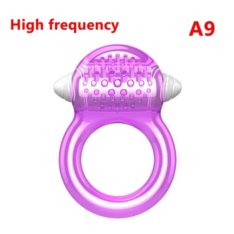 Double Vibrating Cock Ring Vibrator Male Time Delay Dual Ring Penis Sex Toys For Men Prolonging Climax Erotic Adult Sex Products — image 17