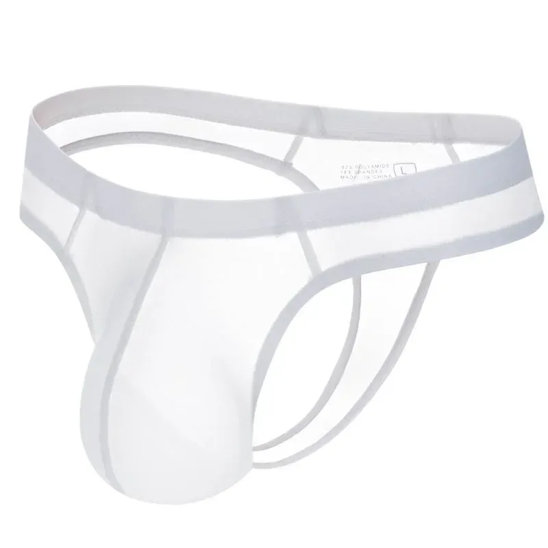 Sexy Men's Thongs Underwears Ultra-thin Thong G Strings Pouch Ice Silk Tanga Hombre Sexy Gay Underpants Breathable Briefs Men — image 8