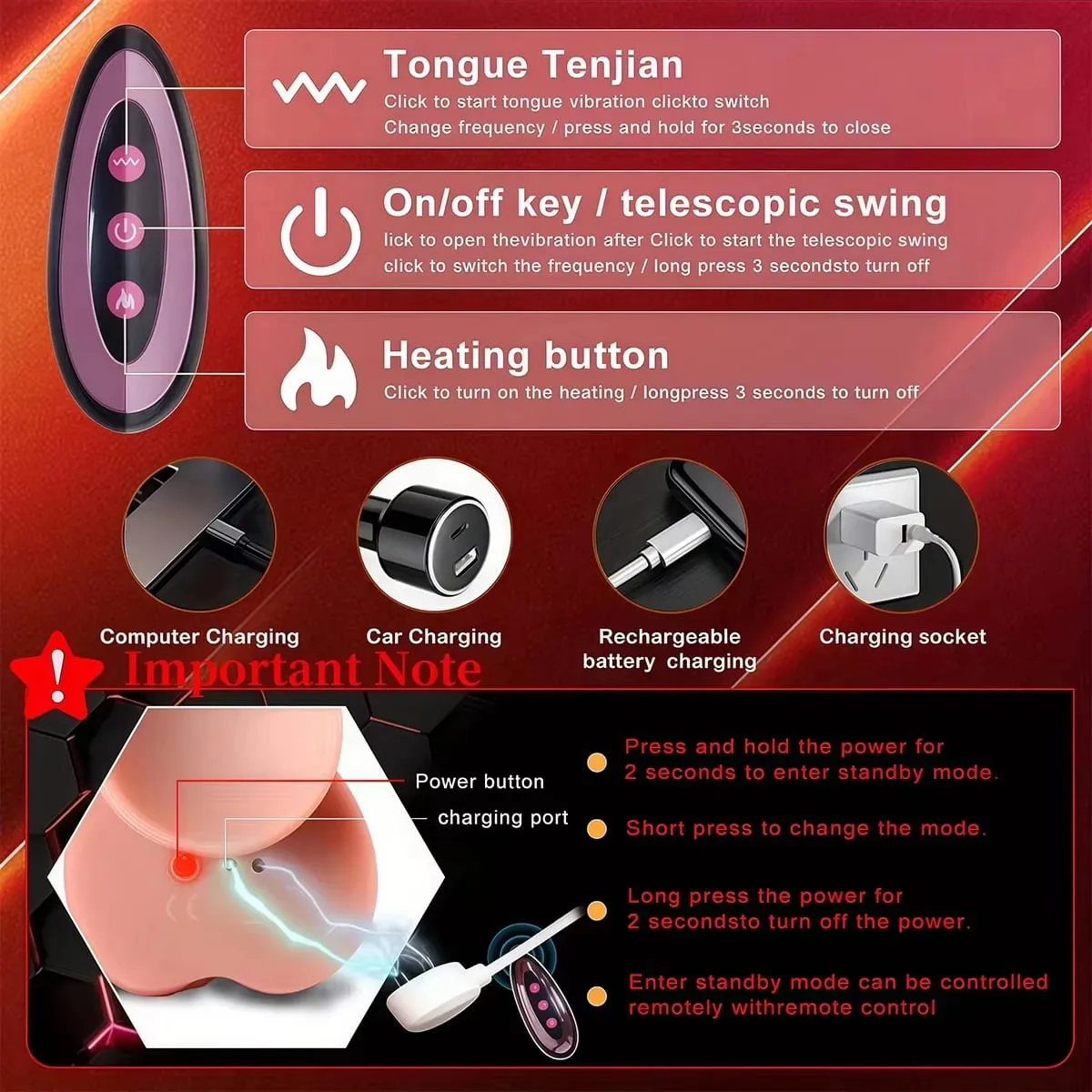 Gode réaliste vibrateur télescopique en Silicone, pénis de Masturbation pour femmes, bite de poussée, chauffage pour adultes, jouets sexuels télécommandés — image 5