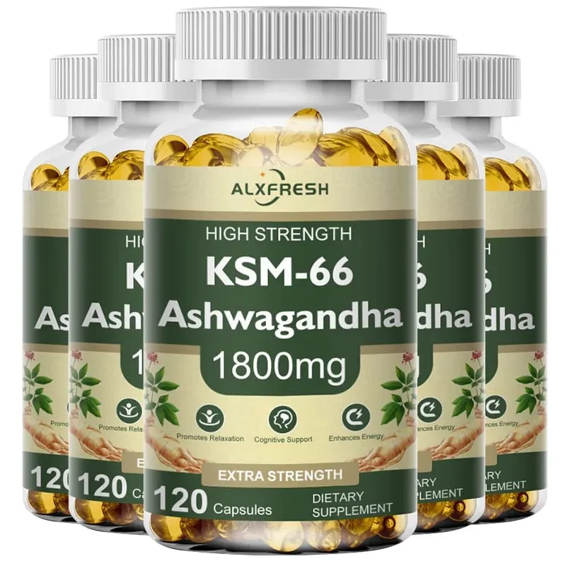 Capsule di Ashwagandha per alleviare lo stress Concentrarsi sull'energia cerebrale Supporto per la salute del sonno — image 9