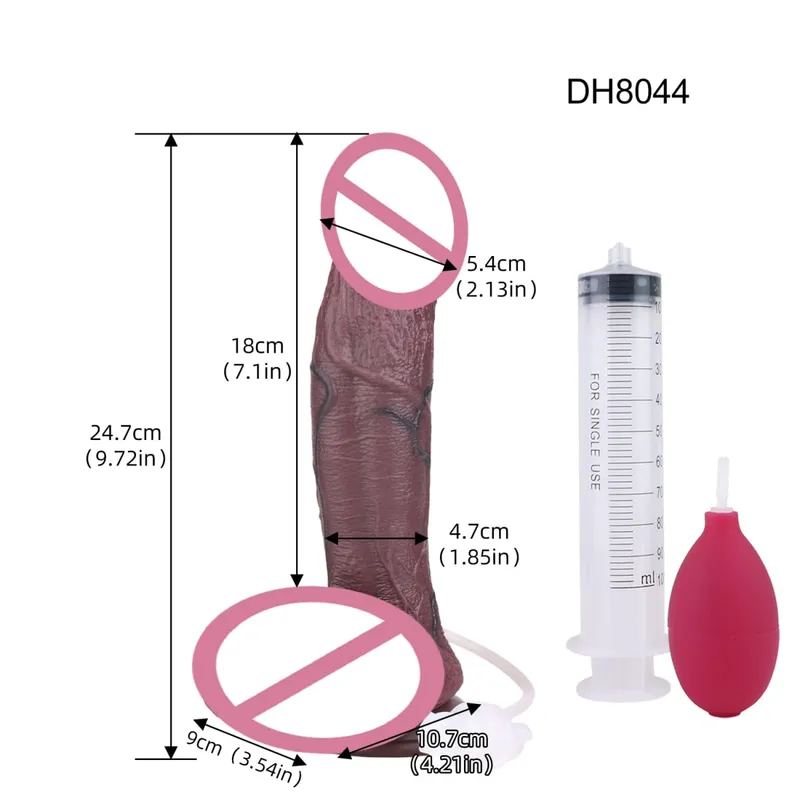 Silicone Sống Động Như Thật Hai Lớp Xuất Tinh Dương Vật Squirting Dài Dương Vật Giả Có Mút Hậu Môn Đồ Chơi Dành Cho Nam Nữ Masturbator — image 21