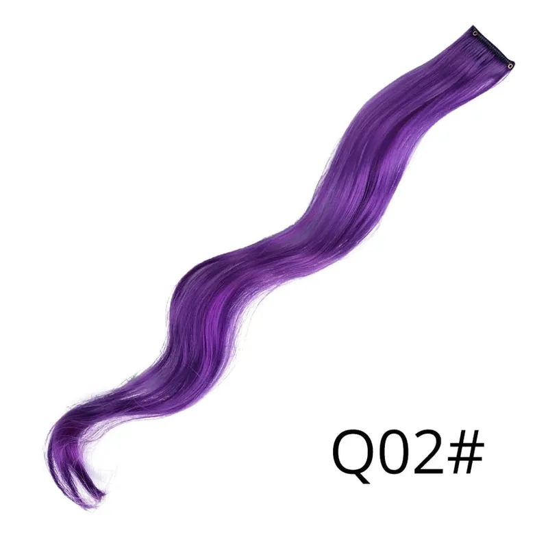 Leeons Synthetic Hair Extensions With Clips Heat Resistant Straight Hair Extensions Color Colored Black Hair Clip Womens 12G/Pcs — image 57