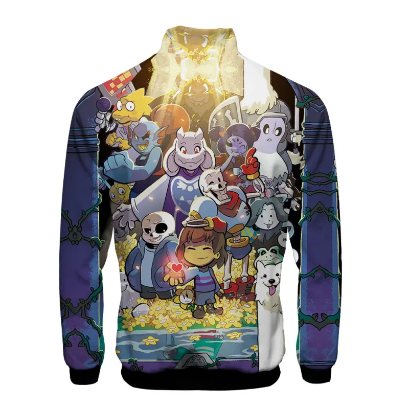 Sang Trọng Phổ Biến Sans Undertale 3D In Hình Dây Kéo Áo Raglan Áo Gió Bé Trai/Bé Gái Thoải Mái Cổ Đứng Áo Áo Khoác — image 5