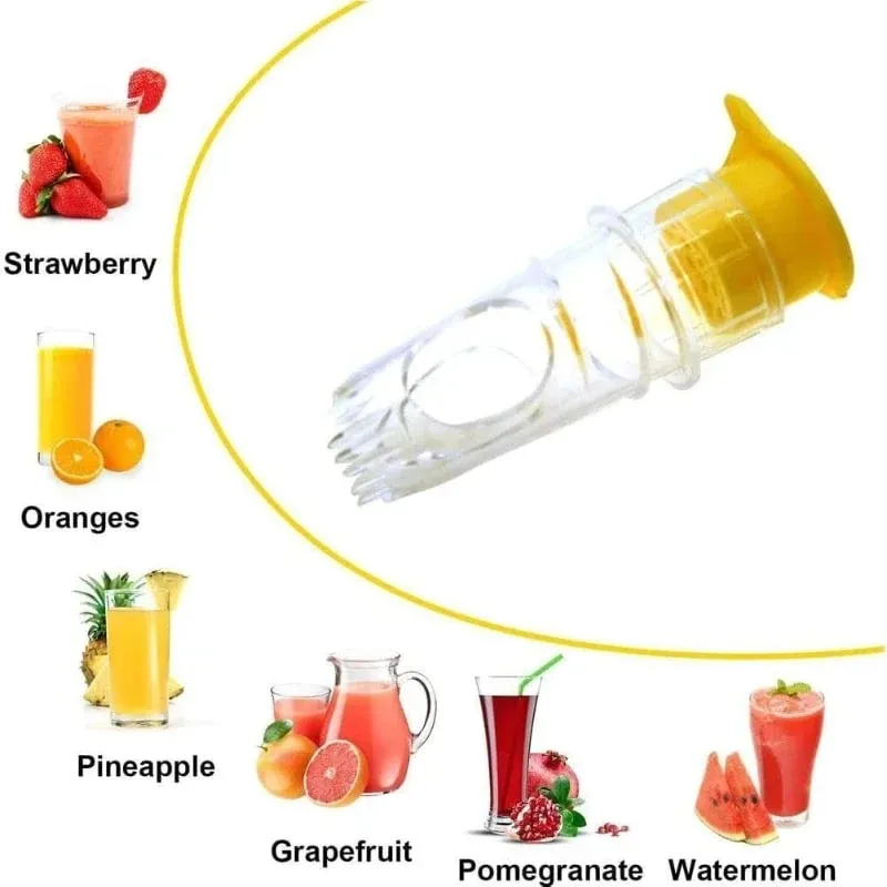 ใหม่สกรู Top Lemon Juicer Mini Manual Lemon Squeezer แบบพกพาเครื่องคั้นน้ำผลไม้มะนาวพร้อมฝาปิดบีบมะนาวสำหรับค็อกเทลพลาสติก — image 2