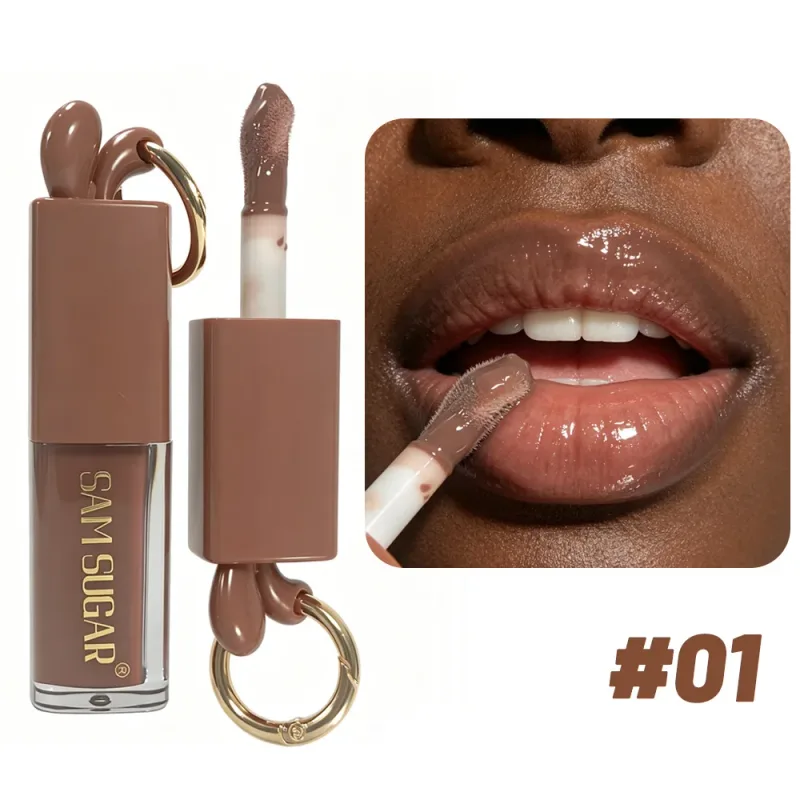 1 stk Spejl Guld Skinnende Brun Kanin Lip Gloss Fugtgivende Plumping Lip Gloss Flydende Læbestift Mat Chokolade Brun Lip Tint Tone