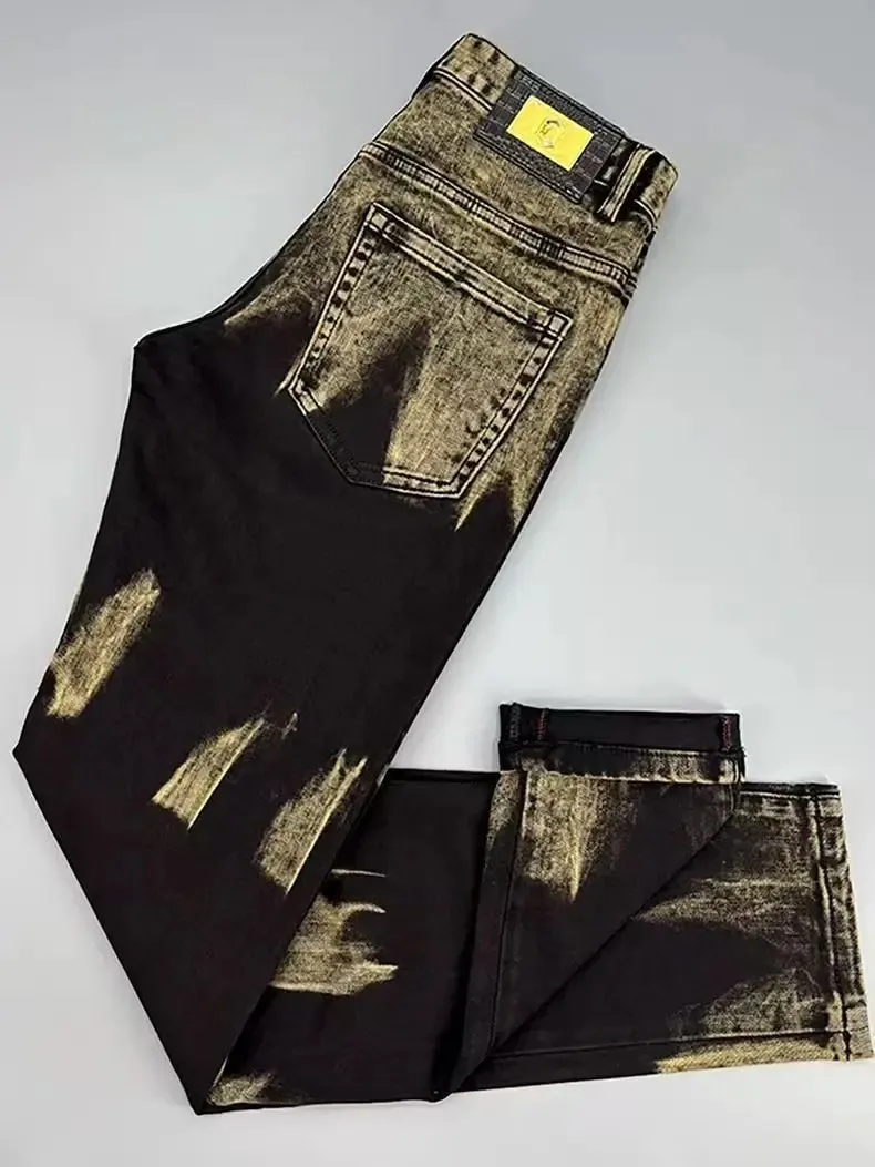 High-quality American Retro Men Jeans 2026 autumn new micro-elastic popular wear-resistant wash slim straight pants — image 4