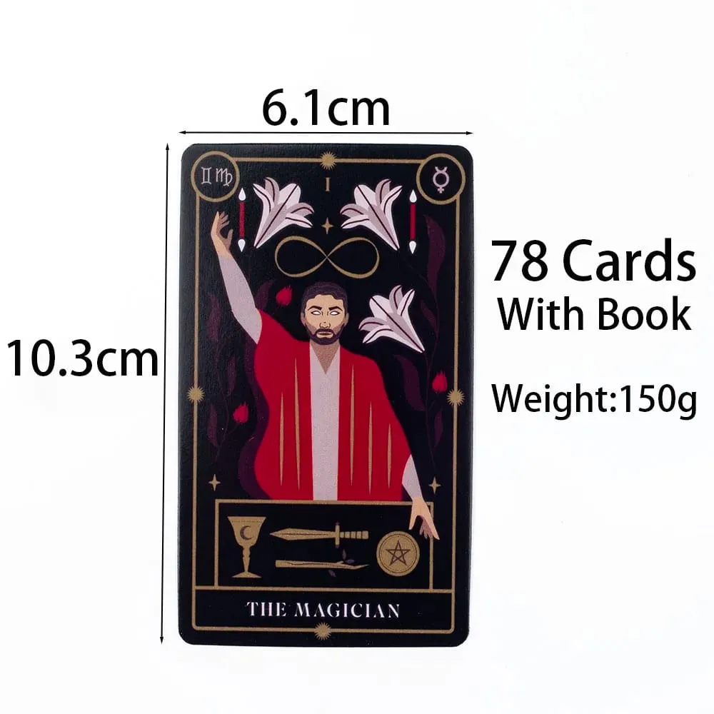 Mazzo di tarocchi magici con guida Carte con bordi colorati Fate Divinazione Giochi di carte Cartomanzia Gioco da tavolo per feste 10,3x6,1 cm — image 4