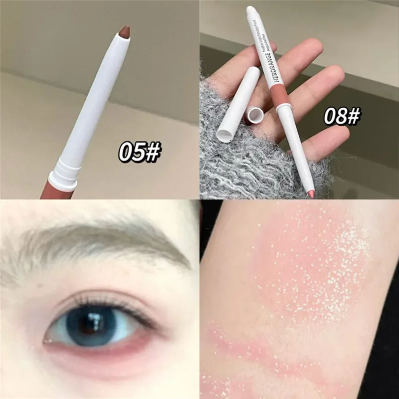 Double-ended Ultra-fine GEL ดินสออายไลเนอร์สีชมพูสีน้ำตาลภายใต้ปากกาเน้นข้อความกันน้ำ Matte Aegyosal โกหก Silkworm Eye Makeup — image 10