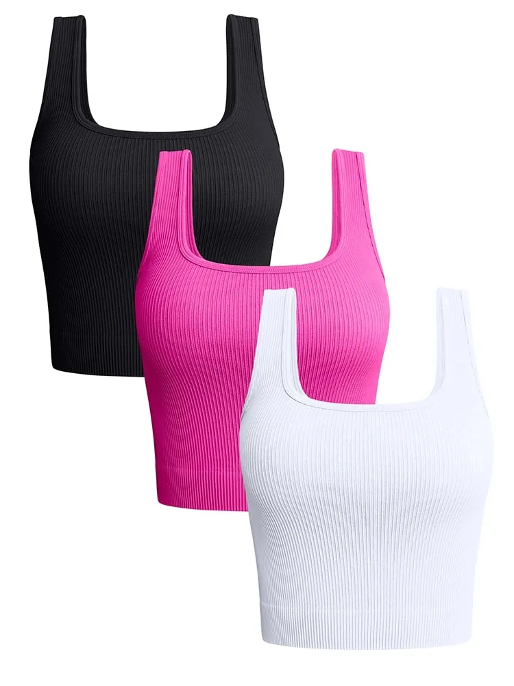 Débardeur côtelé à col carré pour femmes, Camisole d'été basique élastique sans manches — image 2