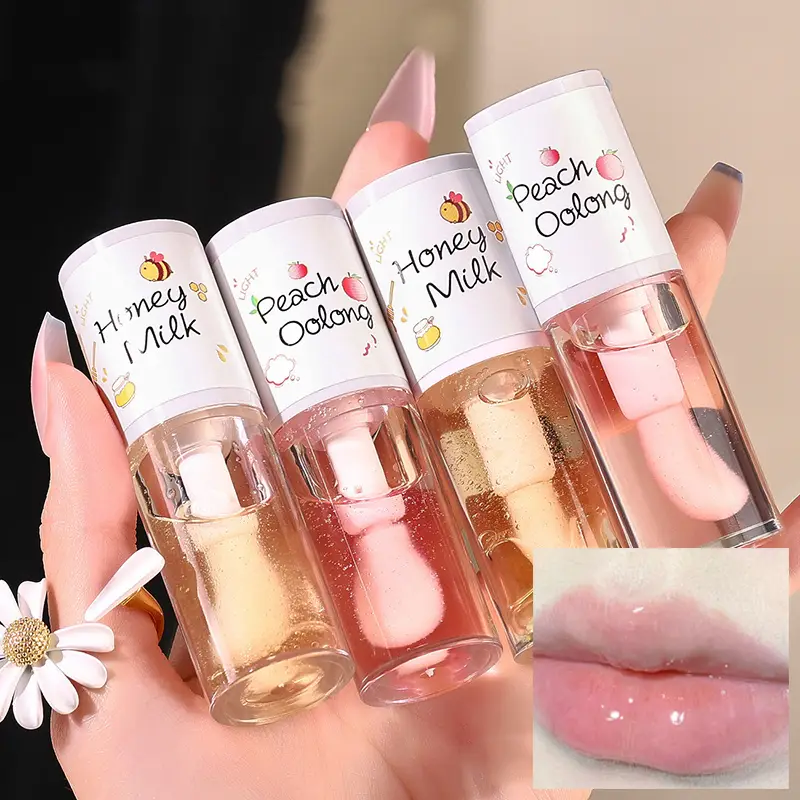 Make Up ความงามเกาหลีเครื่องสำอาง Lip Ink GLOSS Labial LIPS Moisturizer Jelly ลิปสติก Bright Oil Moisturizing Balm Big Lip Brush — image 2