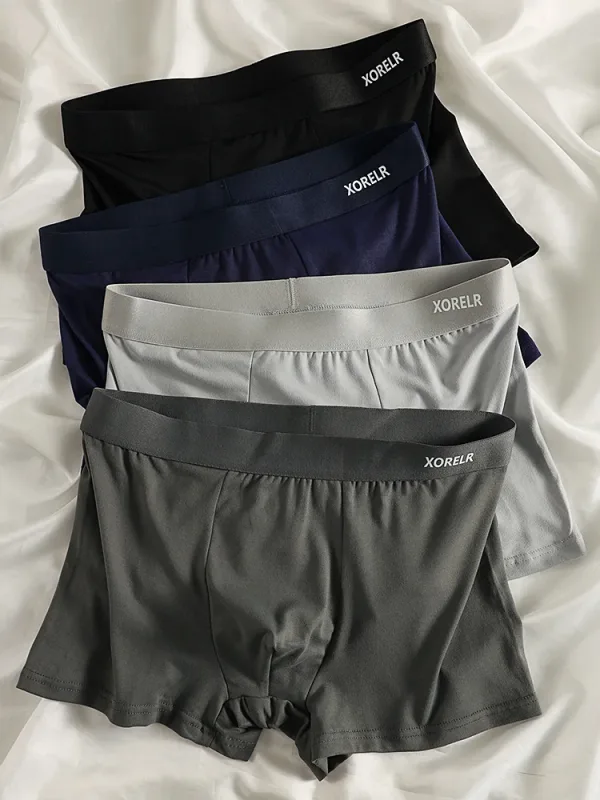 Ensemble de 4 boxers en polyester pour hommes – Sous-vêtements extensibles et respirants, plusieurs tailles disponibles – Sous-vêtements confortables au quotidien