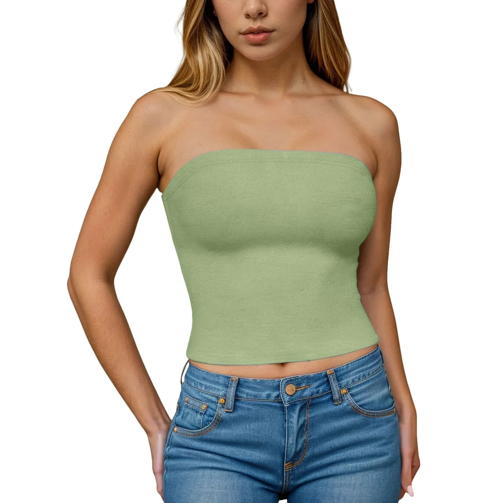 Hauts tubulaires Sexy pour femmes, épaules dénudées, sans bretelles, couleur unie, dos nu, Bandeau, Slim Fit, chemises à bascule, sous-vêtements