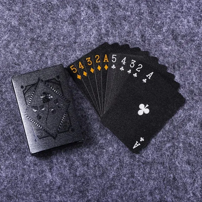 Cartes de Poker en or noir, conception étanche pour jeu de société, spectacle de magie, rassemblement quotidien, Collection de loisirs, divertissement en intérieur