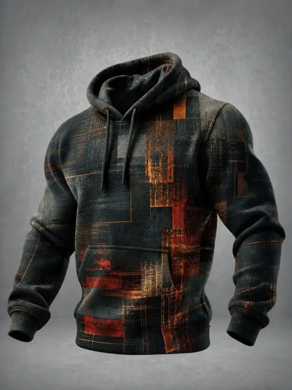 Sudadera con capucha unisex con estampado 3D, estilo vintage con textura de óxido, jersey de manga larga con bolsillo canguro, sudadera informal de calle — image 4
