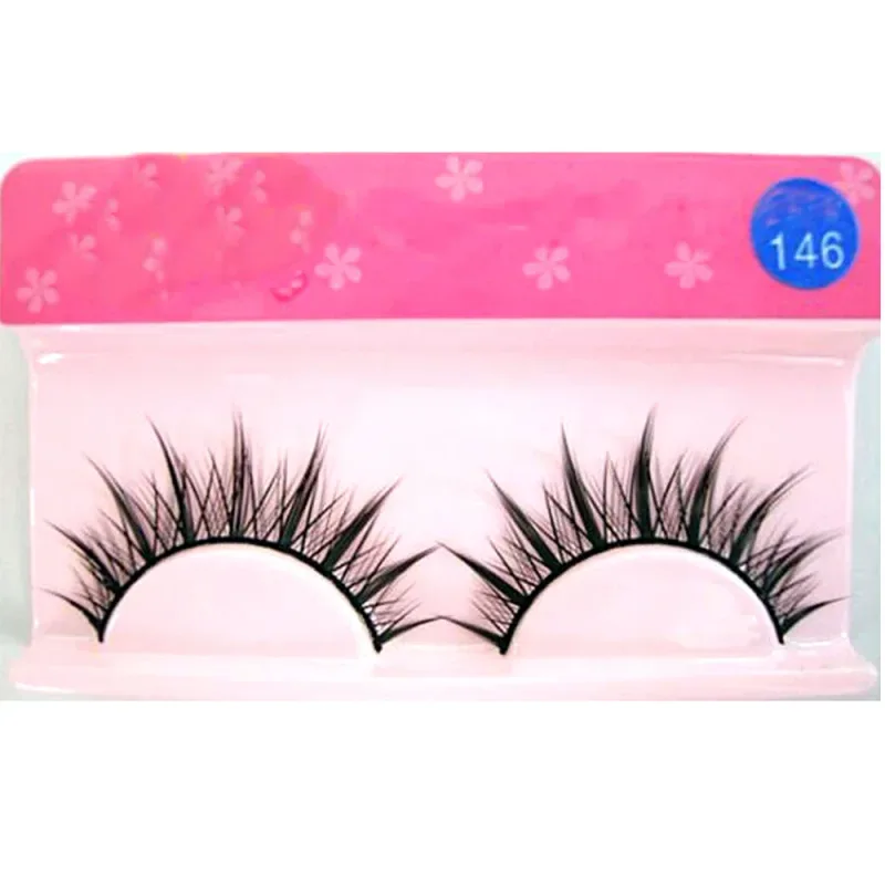 Ciglia bianche Trucco cosplay Ciglia finte naturali con strisce incrociate lunghe — image 10
