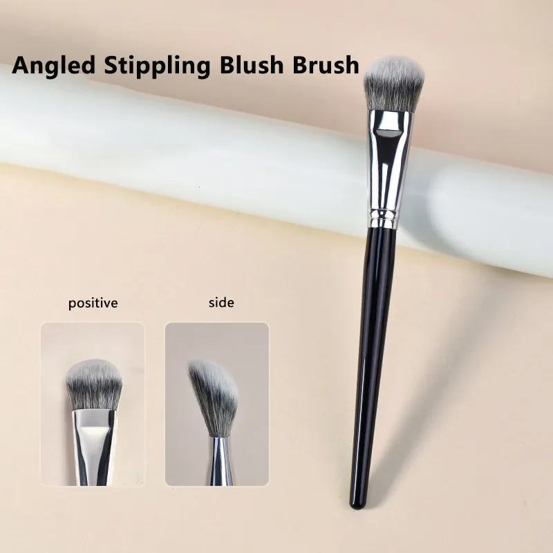 Pennello per fard inclinato Pennelli per trucco scultoreo per fard sintetico morbido Piccoli precisi per polvere Lucida per donna Strumenti cosmetici di bellezza. — image 1