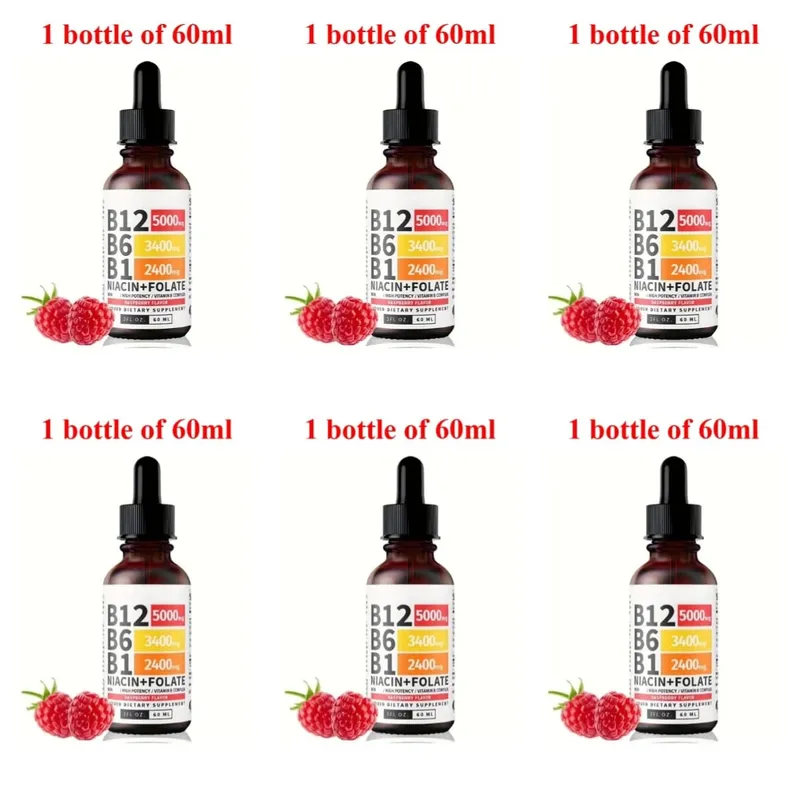 Gouttes liquides complexes de vitamine B 5 en 1, B12 B6 B1, niacine folate, soutien du métabolisme énergétique normal, santé du système immunitaire — image 10