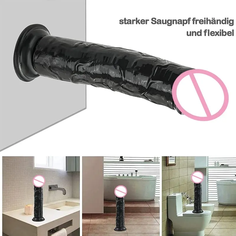 現実的な黒ディルド安い 6 サイズ吸盤ペニスバットプラグロングディック G スポット肛門膣オナホール大人の大人のおもちゃ女性のための