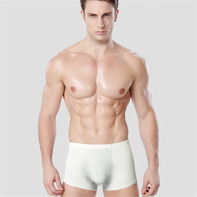 Dikişsiz Buz Ipek Boksörler Erkekler Düz Renk Erkek Külot Ultra-ince Seksi Iç Çamaşırı Yaz SERIN Gövde Şort — image 4