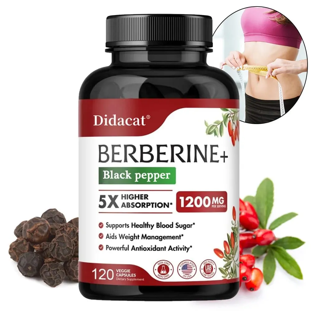 แคปซูลเสริม Berberine พรีเมี่ยม 1200 MG รองรับระบบภูมิคุ้มกันหัวใจและหลอดเลือดสุขภาพหัวใจและระบบทางเดินอาหาร — image 1