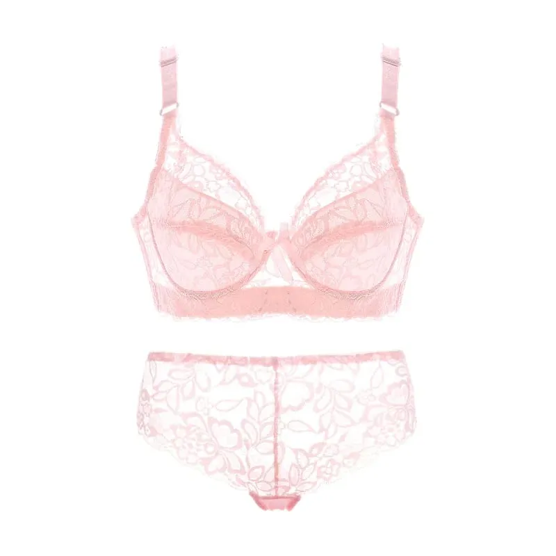 Sexy Bras Set Lace Panty Thin Brief Plus Size Women's Bralette Set Push Up Brassiere Girl Top BH Lingerie Intimates BCD 42 44 46 — image 9