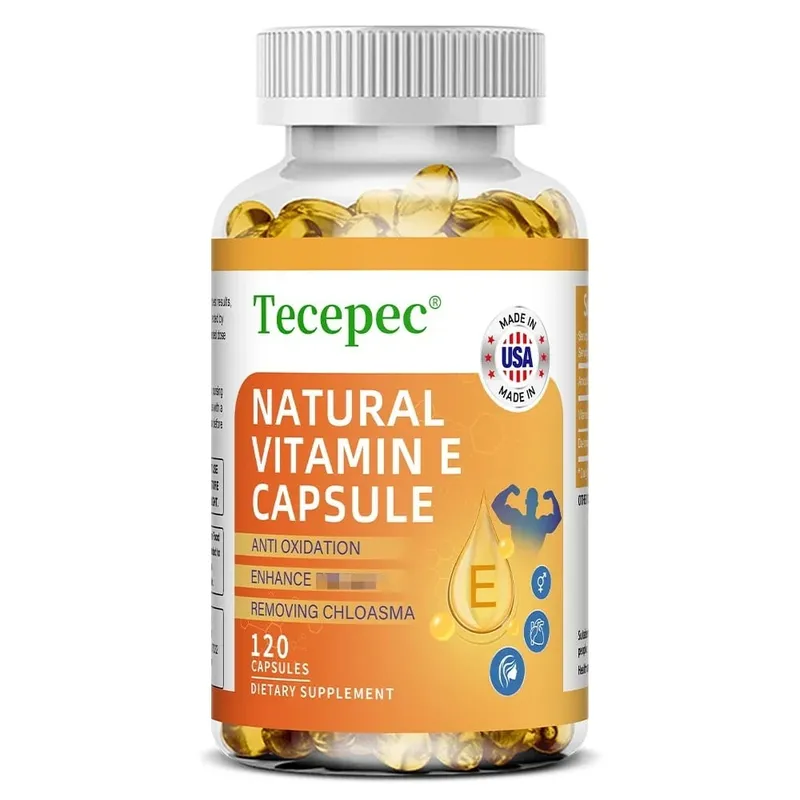 Vitamin-E-Kapseln unterstützen die Blutzirkulation, wirken antioxidativ und hellen den Hautton auf. Tägliche Vitaminergänzung für die Schönheit und Gesundheit — image 9
