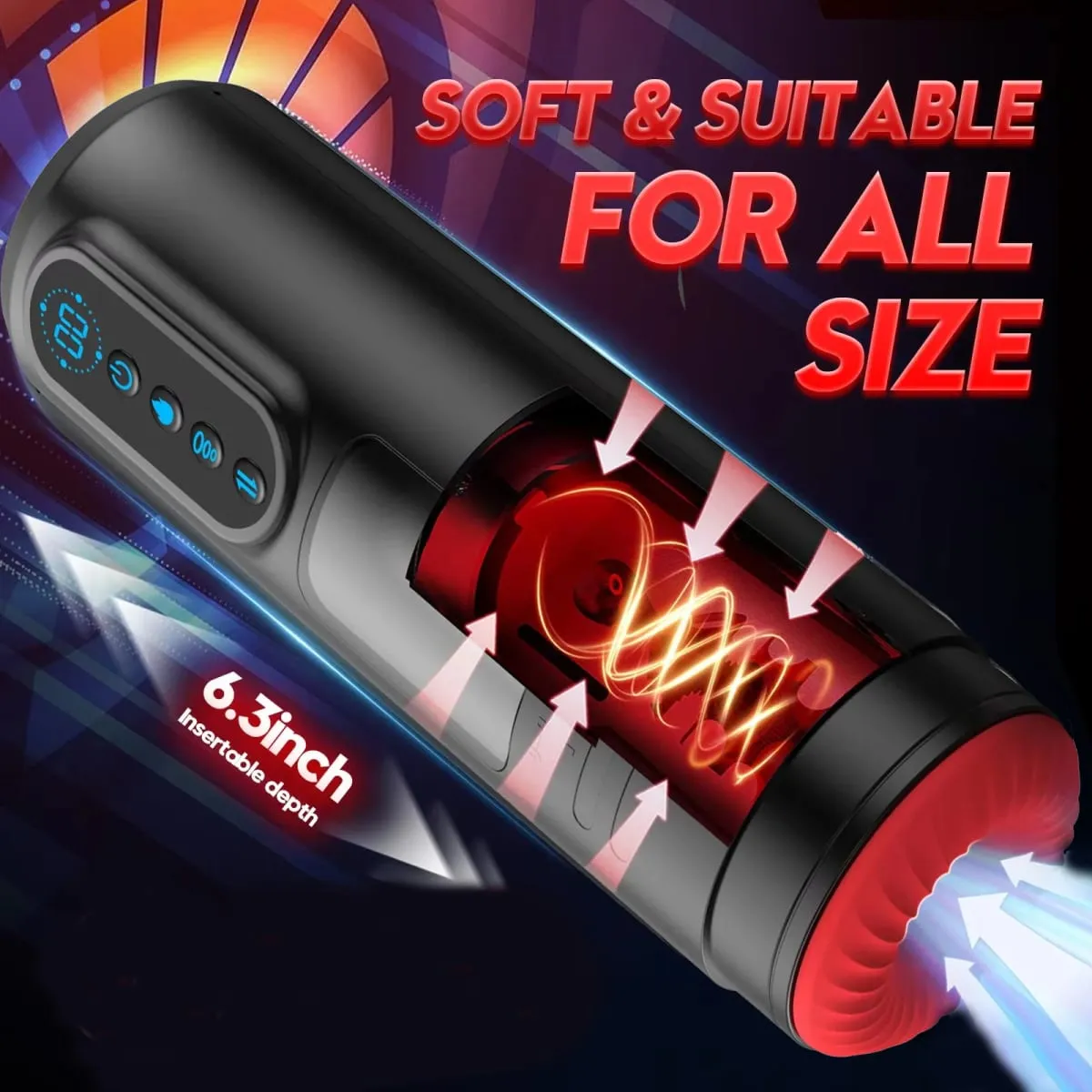 LCD Automatico Succhiare Masturbatore Maschile 9 Spinta Vibrazione Macchina Pompa Riscaldamento Figa Pompa Del Pene Tazza di Masturbazione Giocattoli Del Sesso — image 5