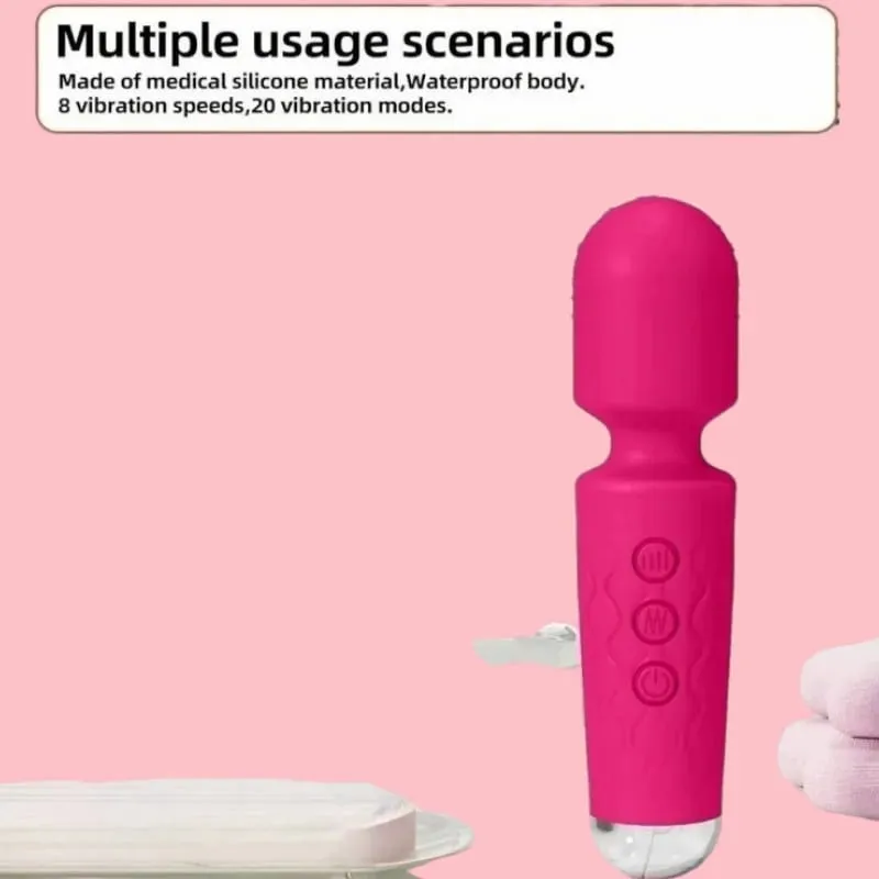 20 Kecepatan Tongkat Sihir Penggetar G-spot Stimulator Klitoris Mainan Seks Pemijat Tahan Air Isi Ulang untuk Wanita — image 3
