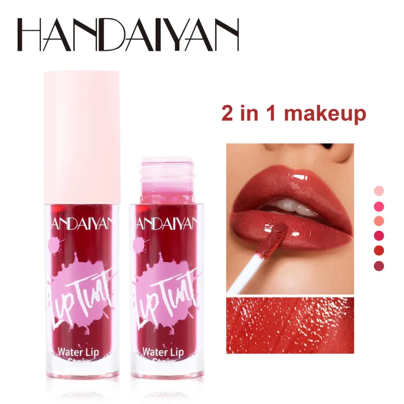 Pelbagai guna 6 Warna Lip Gloss Pipi Tint Pelembap Tahan Lama Pewarna Bibir Blush Makeup Noda Bibir Lipgloss Berkilat Kosmetik — image 3