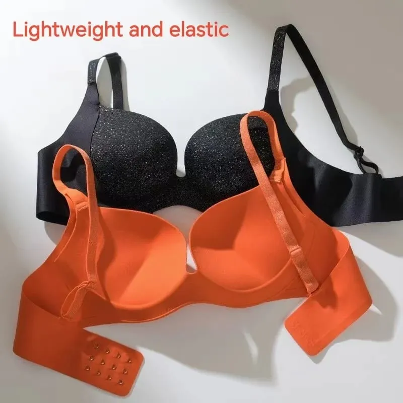เซ็กซี่ Rhinestone Push Up Bra สำหรับผู้หญิงที่มีสายรัดไหล่ปรับได้ไม่มีรอยต่อ Anti-sagging ชุดชั้นใน — image 2