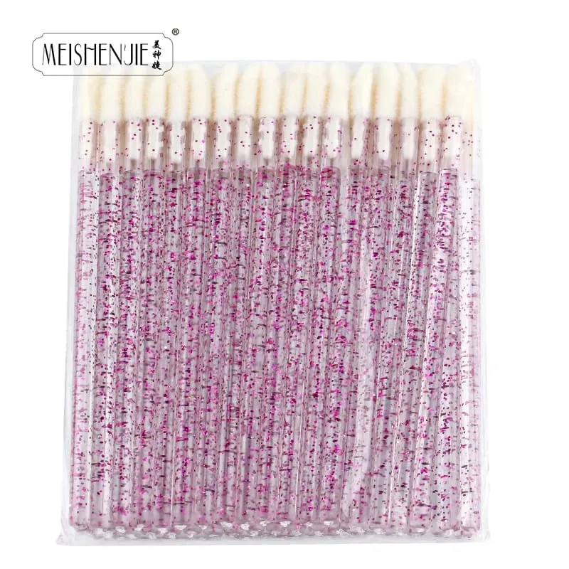 50 Stücke Lippenpinsel Kristall Wimpernverlängerung Pinsel Mascara Applikator Lippenstift Zauberstäbe Set Frauen Make-Up Pinsel Werkzeuge — image 3