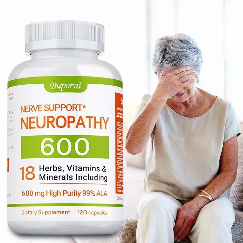 Nahrungsergänzungsmittel zur Unterstützung der Neuropathie 600 mg – Antioxidans fördert die Nervengesundheit, den zellulären Energiestoffwechsel und Anti-Aging. Nicht gentechnisch verändert — image 1