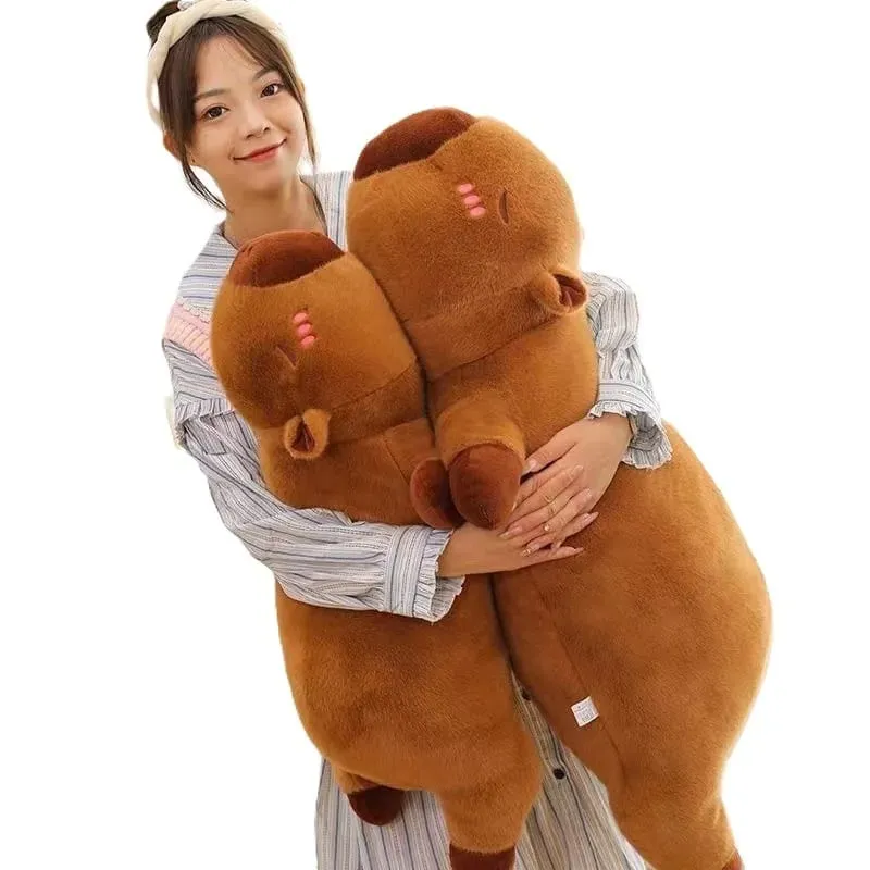 Kawaii Capybara Long Sleep Pillow Stuffed Capibara Plushie Cute Fluffy Doll Soft Sofa Cushion Nap Sleeping Toys for Home Bed — image 3