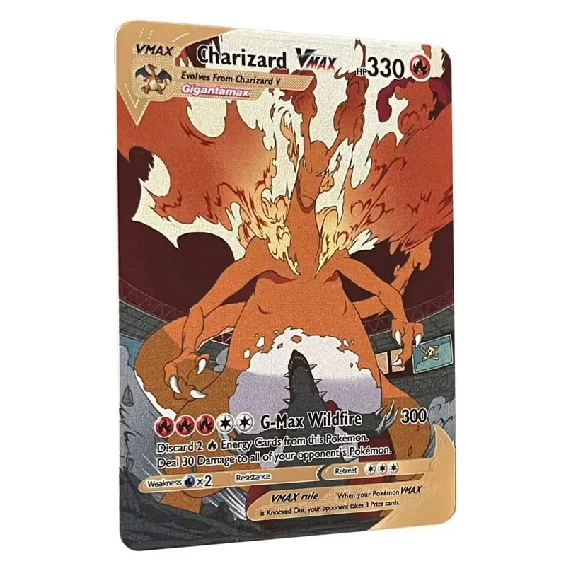 2025 NEU Pokemon Metallkarte 10000 Punkte Arceus Glurak Superkarte Golden English Mewtwo Vmax GX EX Anime Collection Cards Gif — image 27