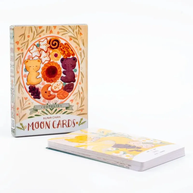 Cotolie KUMACHAN MOON CARDS 24 Stk Deck Engelsk Version Adorable Bear Oracle Cards Brætspil til familiefest 10,4*7,4cm — image 2
