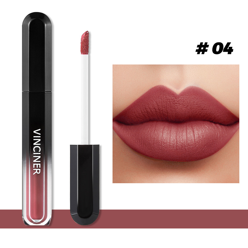 12 สีลิปสติก Matte Dark BROWN Lip GLOSS เครื่องสำอางค์กันน้ำสีแดง Lip Glaze Non-Stick CUP LongLasting lip Tint แต่งหน้า — image 9