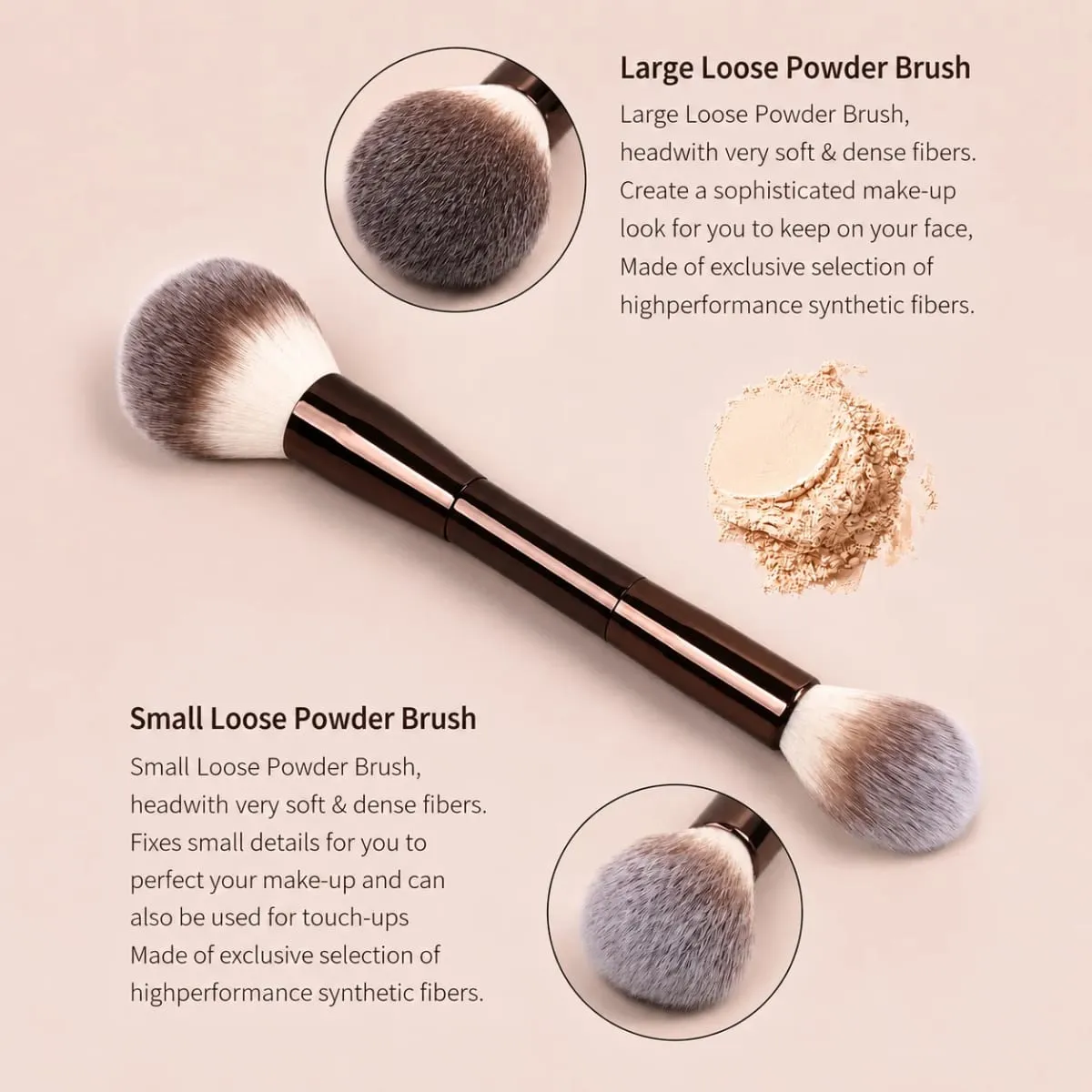 Set di pennelli per trucco da 6 pezzi Set di pennelli per fondotinta liquido professionale Pennello per fondotinta Pennello per fondotinta Pennello per fard Pennello in polvere sciolto Bru — image 3