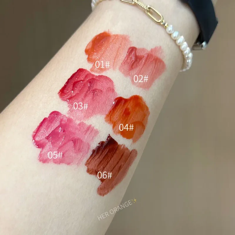 Herorange Hydrating Gloss Lip Tint Watery Texture ริมฝีปากแก้วอวบอิ่ม Long Lasting Non-Dry Dating Daily Makeup — image 7