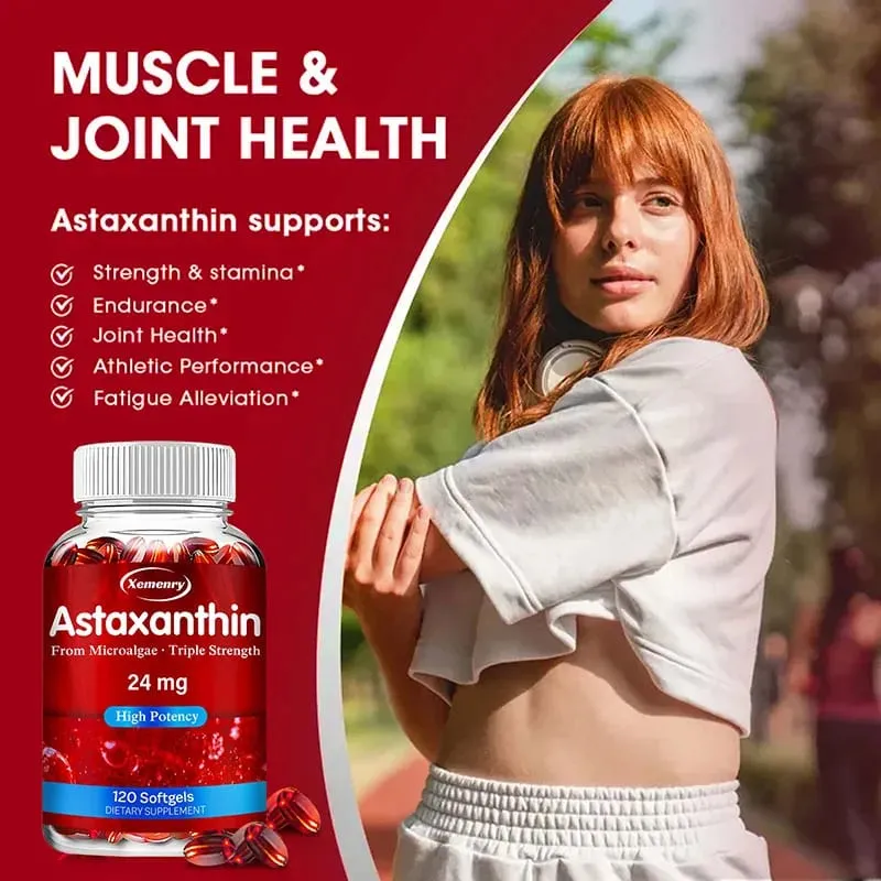 Astaxantina 24 mg - Promuove la salute cardiovascolare e accelera il metabolismo favorendo la salute delle articolazioni oculari e della pelle — image 6