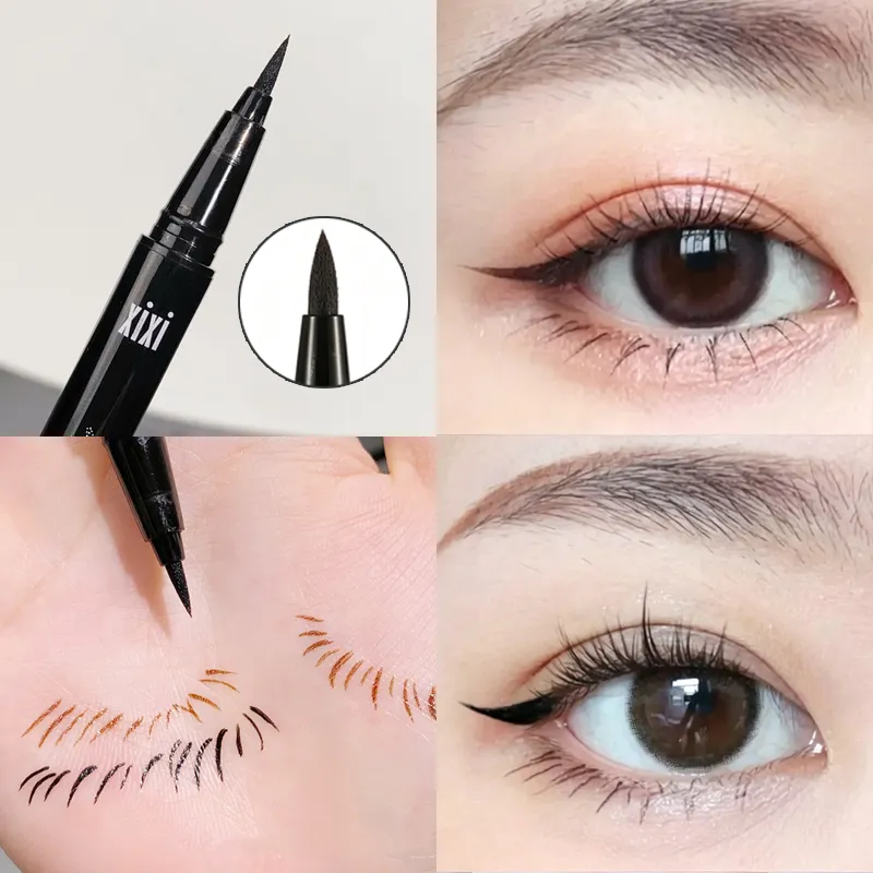 2 kolory makijaż oczu eyeliner w płynie długotrwały wodoodporny i nie blaknący narzędzia do makijażu szybkoschnący eyeliner bez efektu halo — image 2