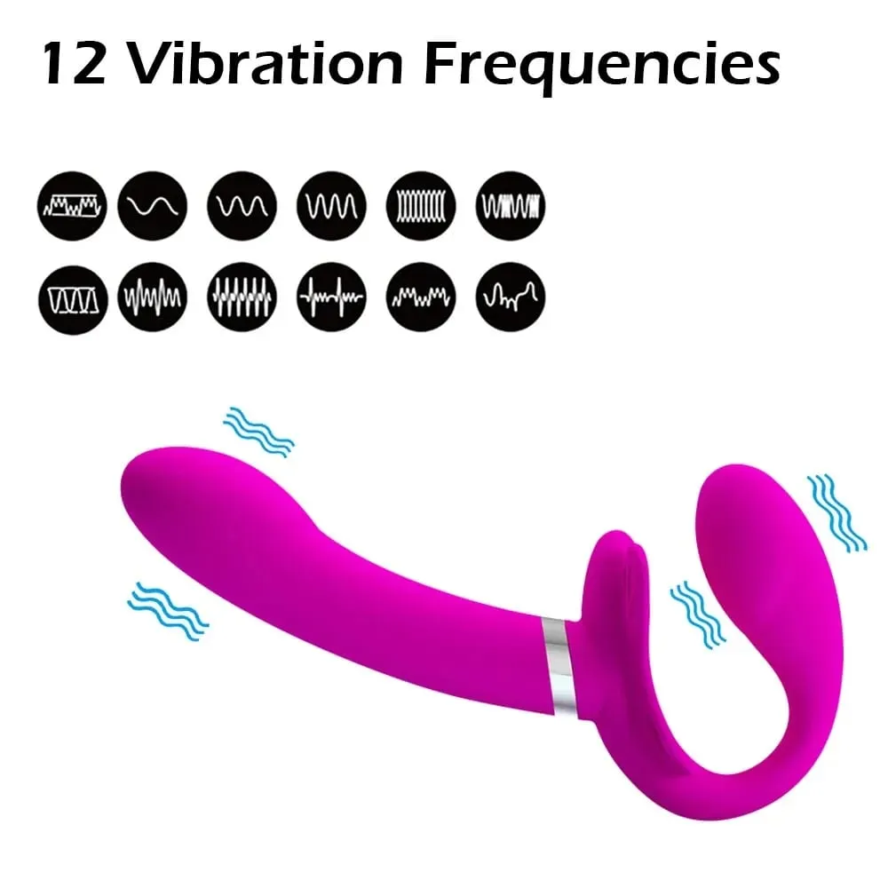Vibratori con cinturino senza spalline per donne Pene vibrante a doppia testa Giocattoli erotici lesbici per giocattoli sessuali per adulti per coppie — image 2