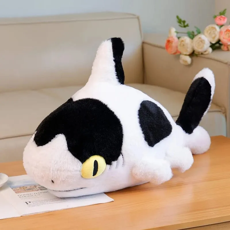 50/70 ซม.จำลอง Shark หมอน Plush วัวพิมพ์ Fluffy Decompression Cushion Home Decor การถ่ายภาพ Prop วันหยุดของขวัญ