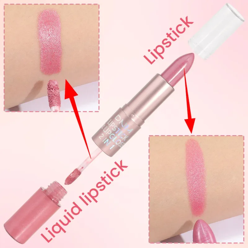 DNM Double Headed Mate ลิปสติกและลิปกลอสแต่งหน้ายาวนาน 2 In 1 Stick Moisturizing Lipgloss Tint เครื่องสำอางค์ Lip Stain — image 4